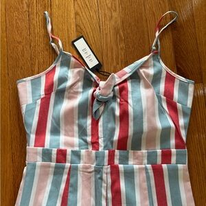 Striped Tie-Front Dress
